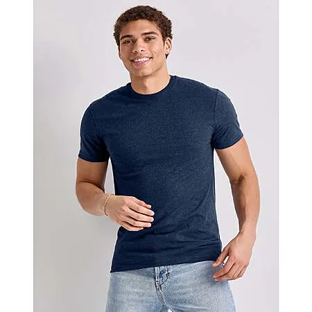 Hanes Originals Men's Tri-Blend Crewneck T-Shirt (Large, Navy)