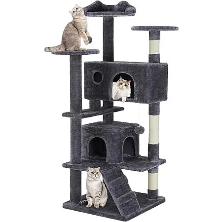 54" DUMOS Indoor Cat Tree Tower (Dark Grey)