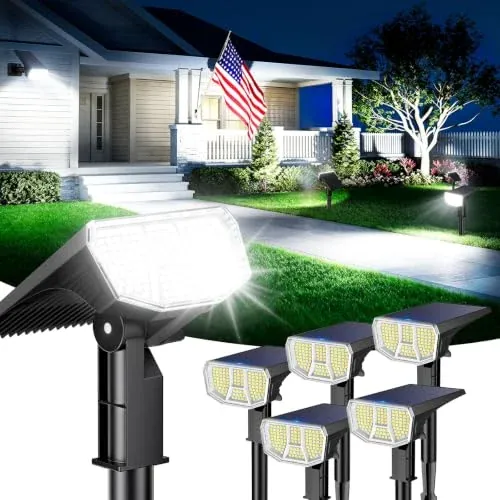 LETMY Outdoor Solar LED Stake Spot Lights 6-Pack