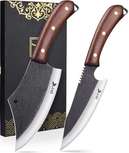 2PCS Kitchen Knife Set, Heavy Duty Meat Cleaver Chef Knife
