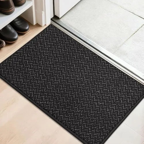 COSY HOMEER 20" x 32" Non-Slip Washable Rug (Black)