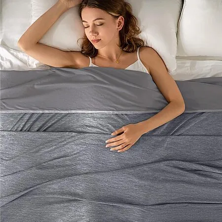 90" x 90" Topcee Cooling Blanket Q-Max 0.5 for Hot Sleepers (Grey)