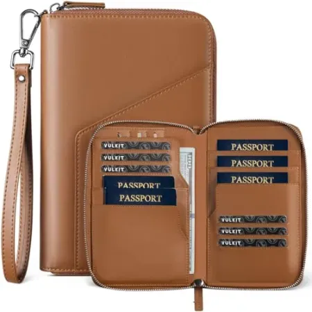 VULKIT Family Passport Holder RFID Blocking Travel Wallet