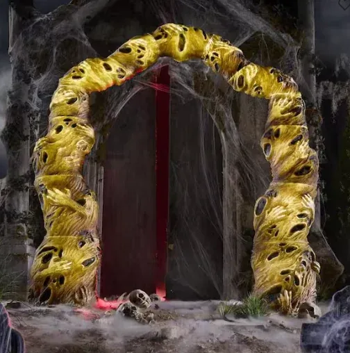 Home Accents Holiday 7 FT H 6.6 FT W Grave & Bones LED Twisted Souls Archway