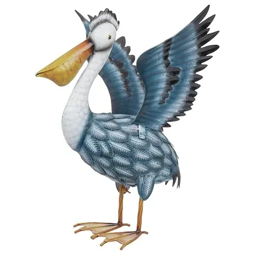 Teresa’s Collections 19.7″ Metal Pelican Garden Statue