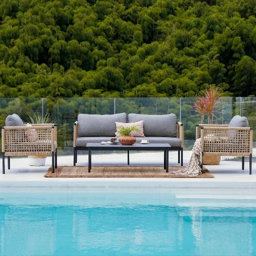 Banning 4-Person Patio Conversation Set with Cushions