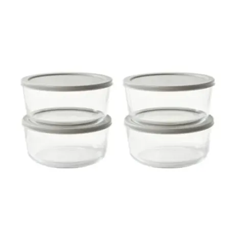 8-Piece Dura Living 6.5-Cup Glass Food Storage Containers Set