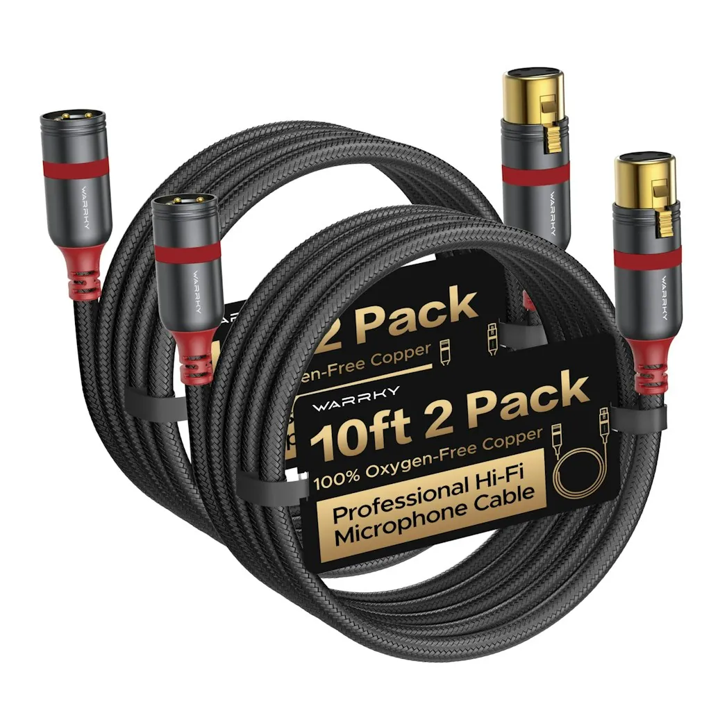Warrky 2-Pack 10-Foot XLR Cables