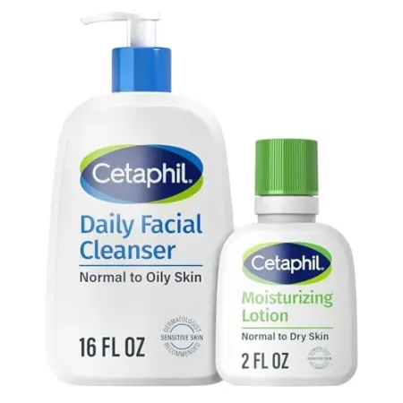 16oz Cetaphil Daily Facial Cleanser + 2oz Moisturizing Lotion