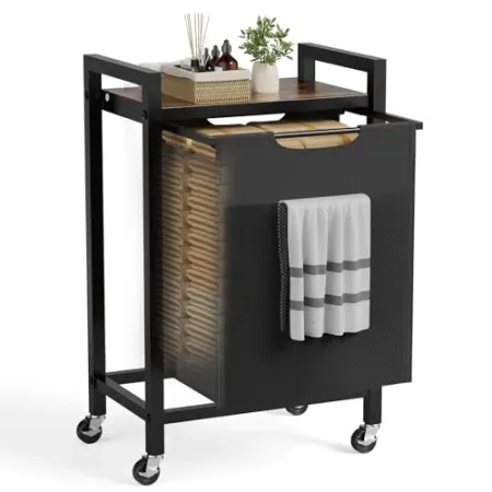 NEWBULIG 69L Rolling Laundry Hamper Sorter w/ Shelf