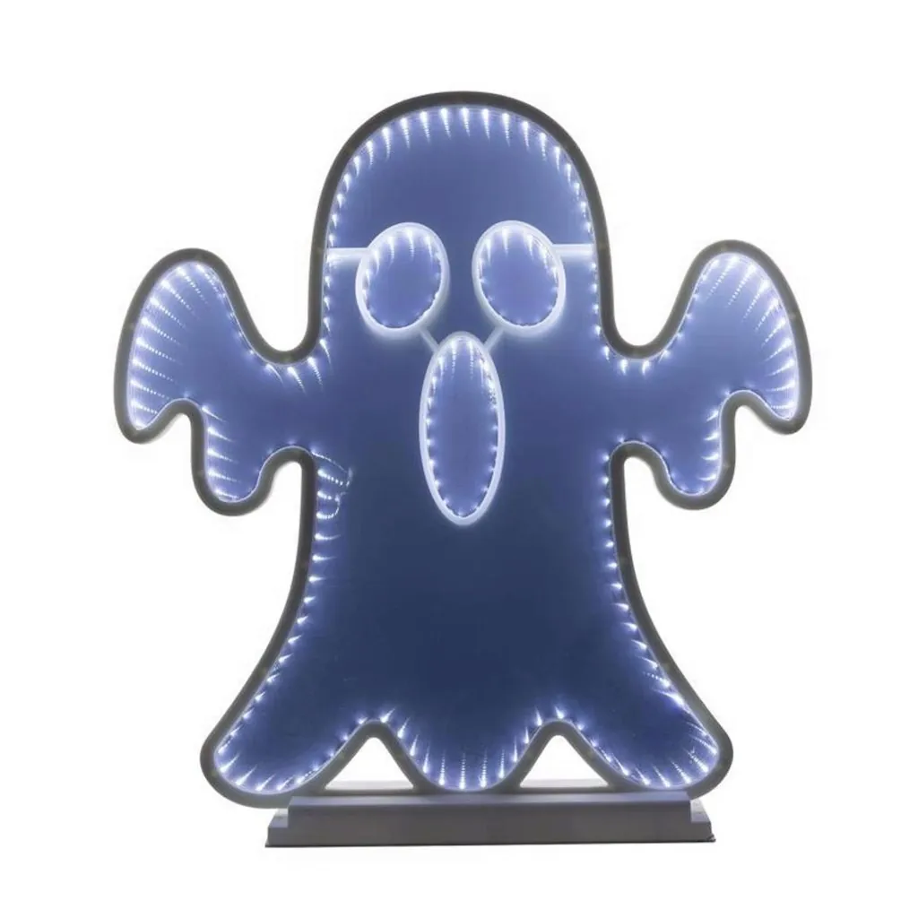Ivy Bronx Halloween White 23" LED Prelit Ghost Infinity Halloween Decor