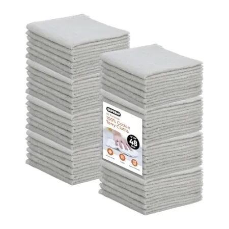 48-Pack Superio 12" x 12" Cotton Terry Washcloths