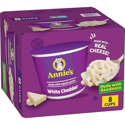 Annie's White Cheddar Mac & Cheese Microwavable Cups, 8 Count