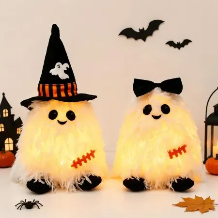 2-Pack Nuvagiki LED Light-Up Halloween Ghost Tabletop Figurines