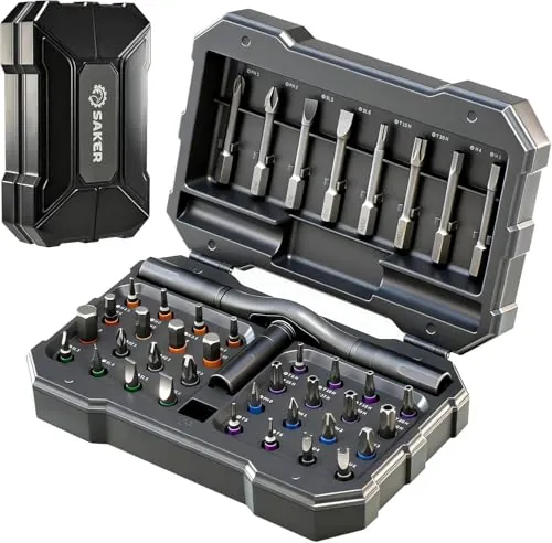 42-Piece Saker Magnetic T-Handle Ratchet Screwdriver Set