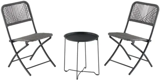 Mainstays 3-Piece Steel & Wicker Folding Outdoor Patio Bistro Set
