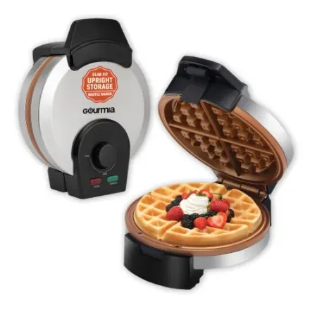 Gourmia Upright Belgian Waffle Maker w/ Nonstick Ceramic Plate