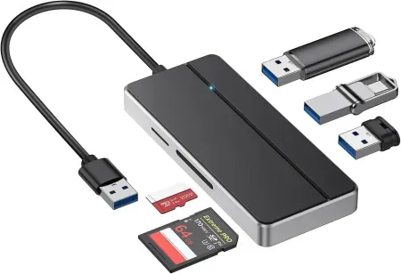 Orlian 5-in-1 USB 3.0 Hub Adapter Hub w/ 3 USB 3.0 Ports