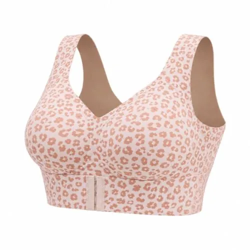 Leopard Wirefree Wide Strap Bra
