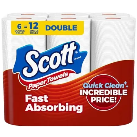 6-Pack Scott Double Roll Paper Towel Rolls (Choose-A-Sheet)