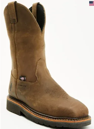 Cody James Men's 11.75" Pull-On Composite Toe Waterproof Work Boot (Brown)