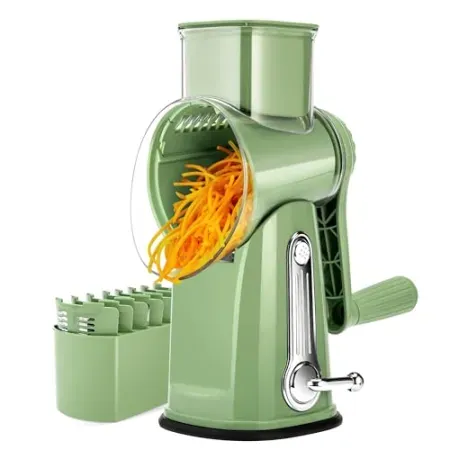 SUSTEAS 5-in-1 Multifunctional Manual Rotary Cheese Grater