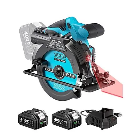 Prime Members: 6-1/2" Seesii Cordless Circular Saw w/ 2x 21V Batteries