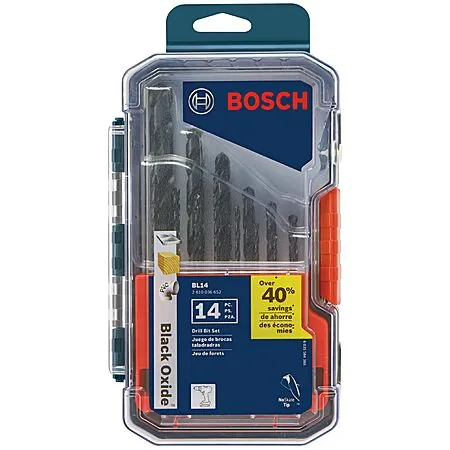 14-Pc Bosch BL14 Black Oxide HSS Jobber Metal Twist Drill Bit Set