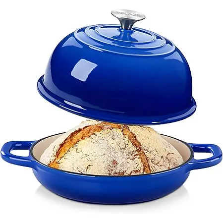 5-Qt Velaze Enameled Cast Iron Bread Baking Dutch Oven w/ Dome Lid