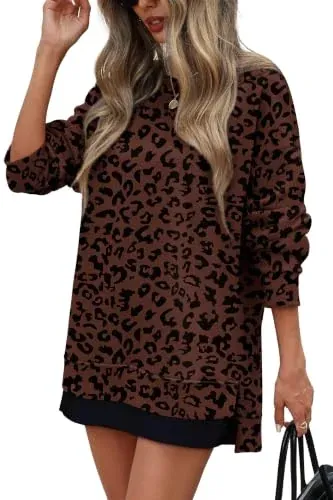 OFEEFAN Crewneck Sweatshirt Oversized Long Sleeve Shirts