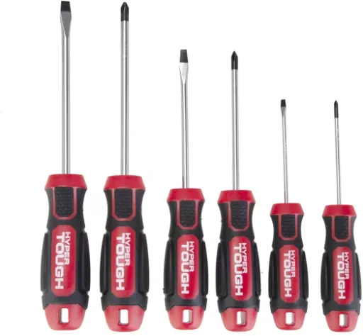 Hyper Tough 6-Piece Slotted & Phillips Screwdriver Set