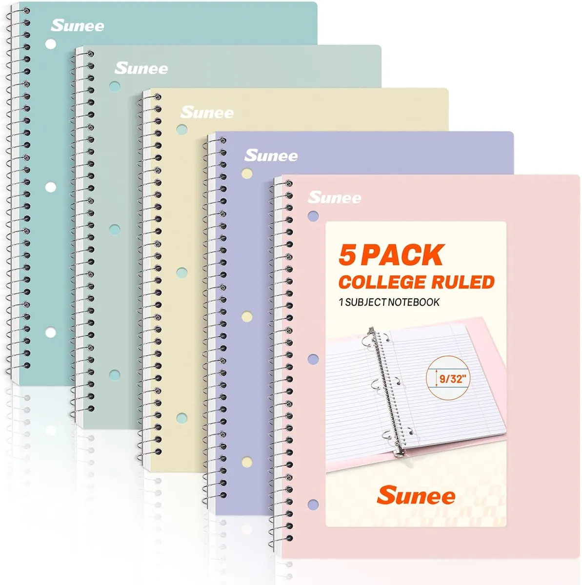 College Ruled Spiral Notebooks 5-pack
