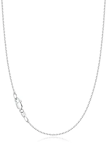 Jewlpire 18k Gold Plated 925 Sterling Silver 1.1mm Cable Chains Necklace