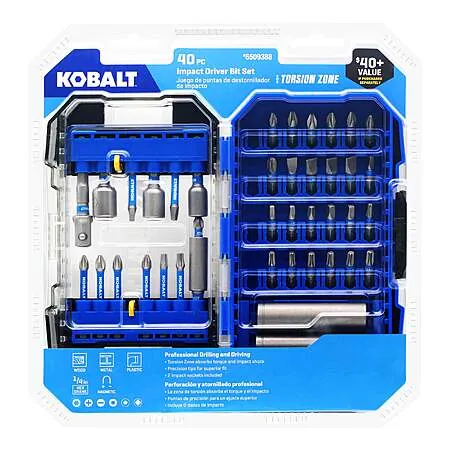 40-pc Kobalt Impact Driver Bit Set