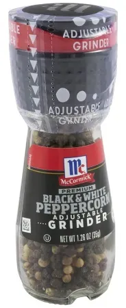 1.26oz McCormick Black & White Peppercorn Adjustable Grinder
