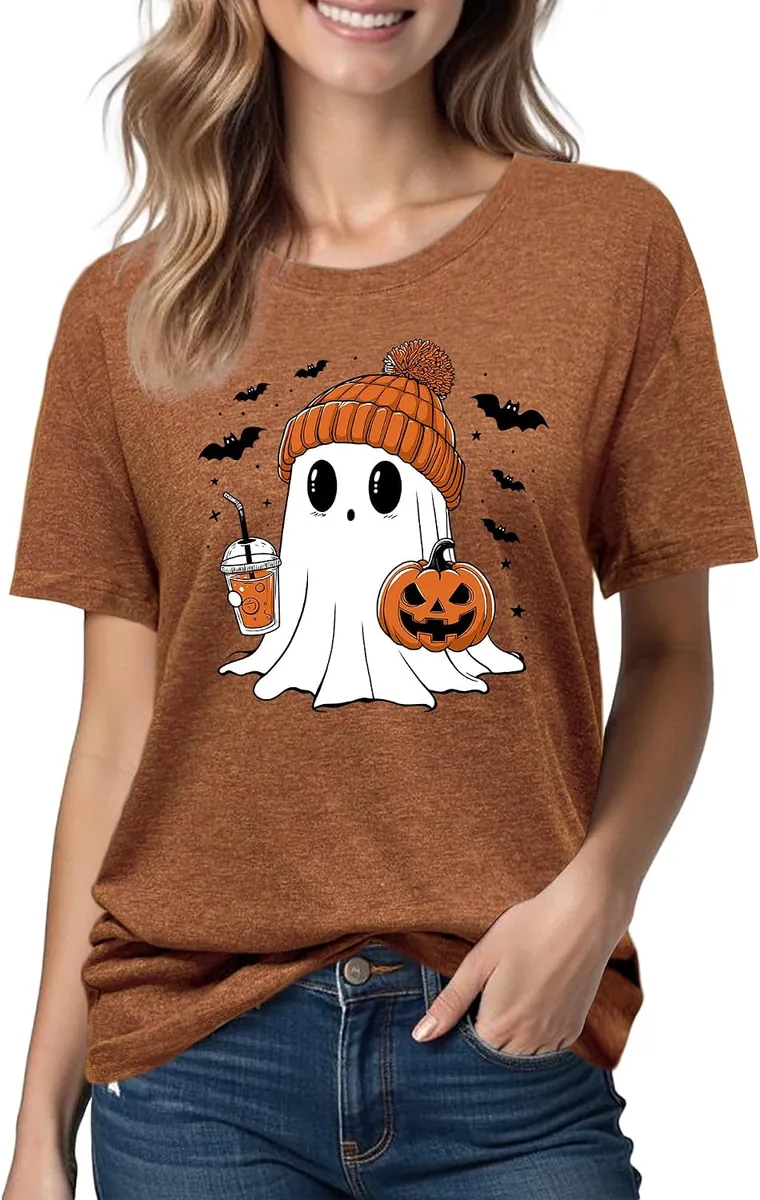 Women’s Ghost Pumpkin Halloween Shirt