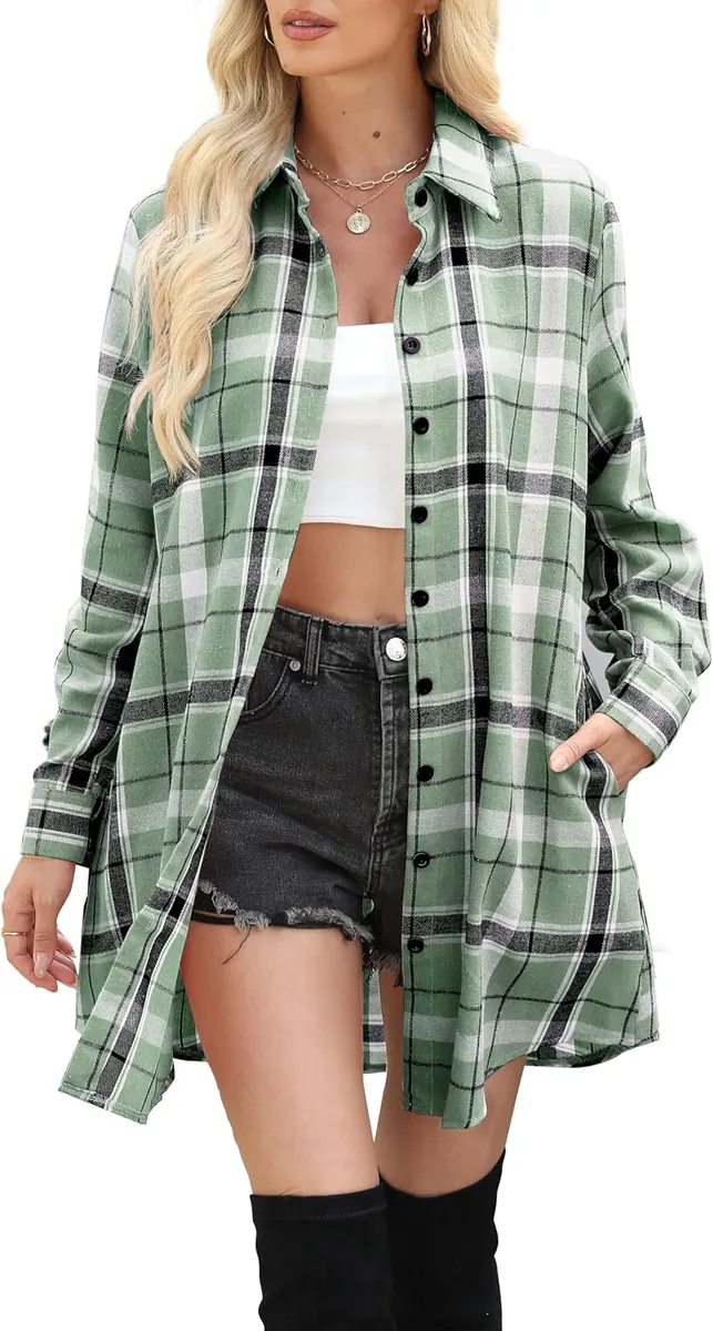 Women’s Plaid Flannel Shirt