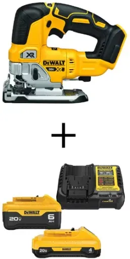 DEWALT 20V MAX XR Cordless Brushless Jigsaw Starter Kit with 6.0Ah and 4.0Ah Batteries