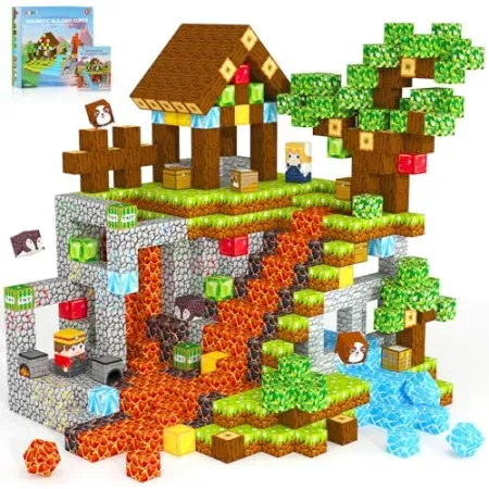100-Piece ORZbb Magnetic Cube Tiles Building Blocks Set