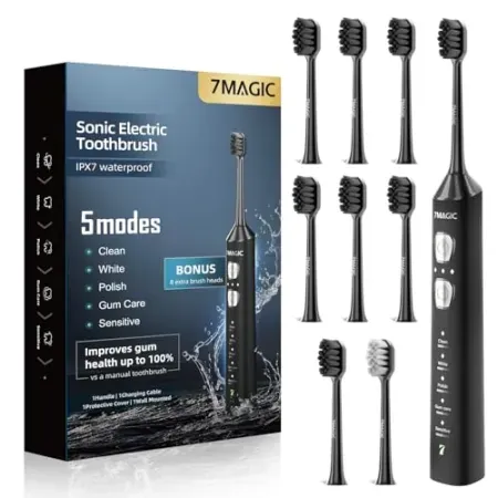 7MAGIC Sonic Electric Toothbrush w/ 8 Brush Heads