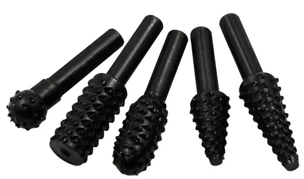 5-Piece 1/4" Rotary Rasp Drill Bit Set