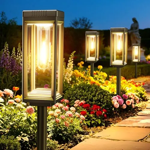 VICOUP Adjustable-Height Solar Pathway Lights 8-Count