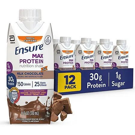 12-Pk 11-Oz Ensure Max Protein Nutrition Shake (various)