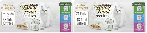 Purina Fancy Feast Petites Wet Cat Food Tubs 48-Count