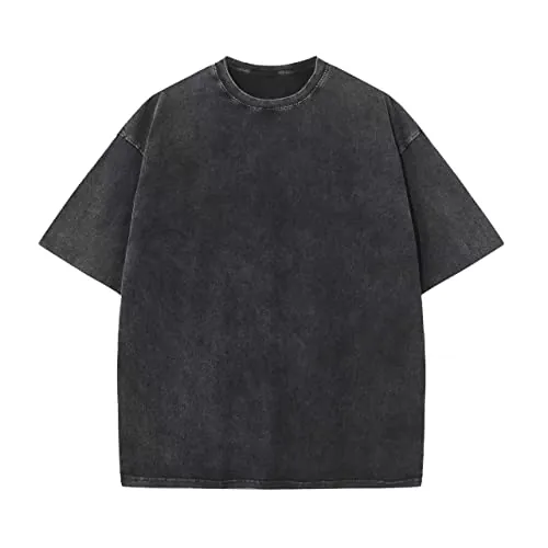 Men's Cotton T-Shirts Oversized Unisex Short Sleeves Casual Loose Solid Basic T-shirt