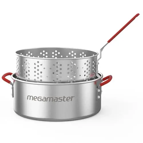 Megamaster Aluminium 10.5QT Fish Fryer Pot with Basket