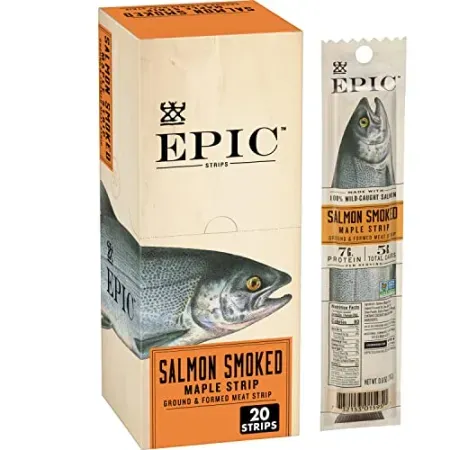 20-Pack 0.8oz EPIC Smoked Salmon Strips