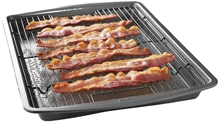GoodCook 15" x 10.5" Premium Nonstick Carbon Steel Crispy Bacon Pan Set