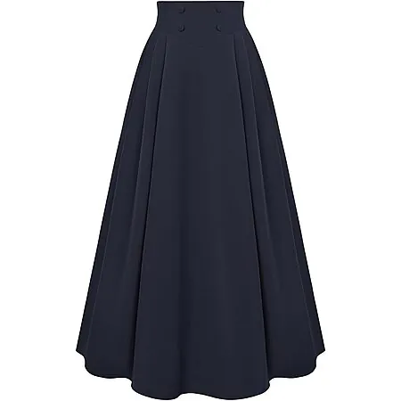 Scarlet Darkness Women's High-Waisted A-Line Maxi Skirt (Various Colors)