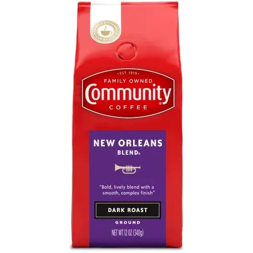 Community Coffee New Orleans Blend Ground Dark Roast 12-Oz